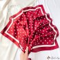 Retro French silk scarf polka dot 70cm satin chiffon square scarf female new simulation silk solid c
