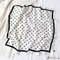 Retro French silk scarf polka dot 70cm satin chiffon square scarf female new simulation silk solid c