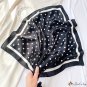 Retro French silk scarf polka dot 70cm satin chiffon square scarf female new simulation silk solid c