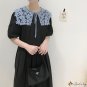 French lace new literary style female lace hollow small shawl Morandi color system fake collar cotto