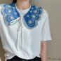 French new fashion wind literary female hollow small shawl chiffon cane decorative fake collar scarf