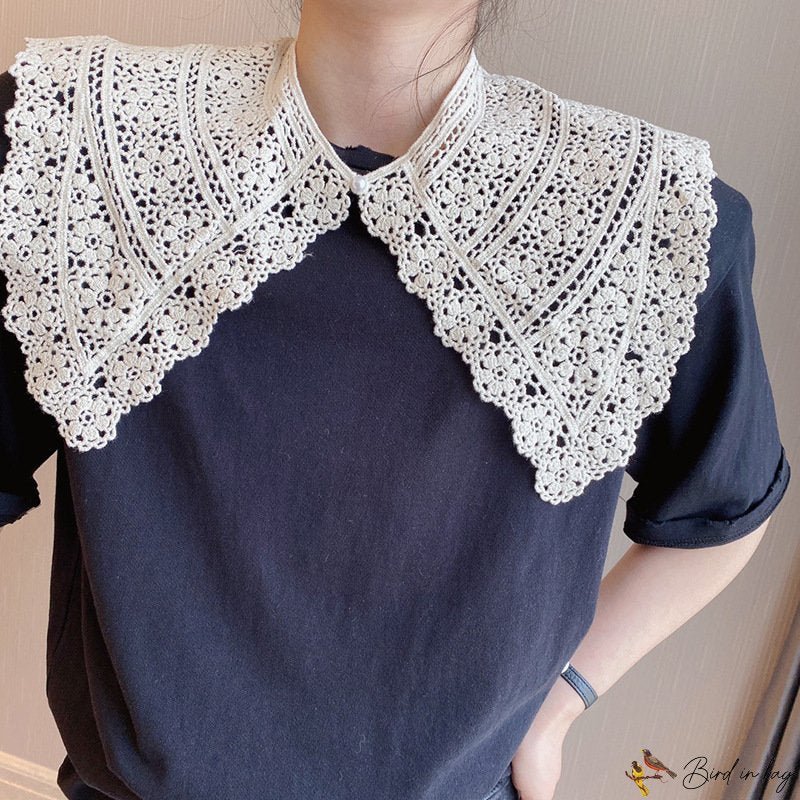 French new fashion style wind literary female lace hollow small shawl cane decorative fake collar sc