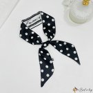 Double-sided pointed small floating ribbon female silk scarf simulation silk twill polka dot neck sc
