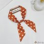 Double-sided pointed small floating ribbon female silk scarf simulation silk twill polka dot neck sc