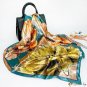 New simulation of silk scarf female large square scarf 90cm package head screen printing scarf