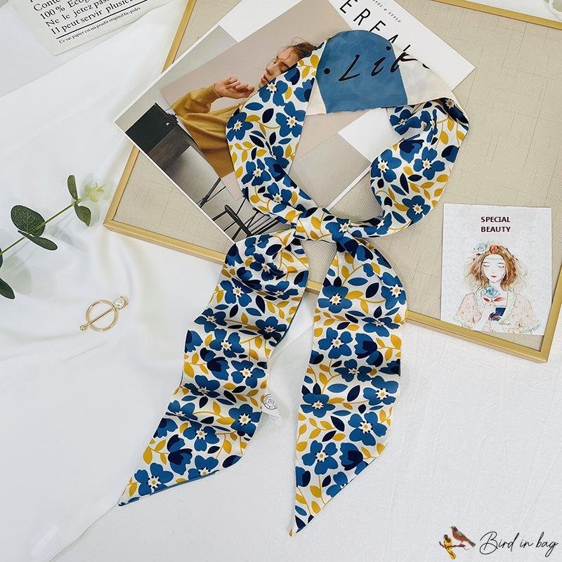 New floating ribbon female stream fashion small silk scarf simulation silk neck scarf Pin bag braide
