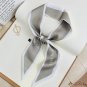 Double-sided pointed small floating ribbon female long strip silk scarf simulation silk letters prof