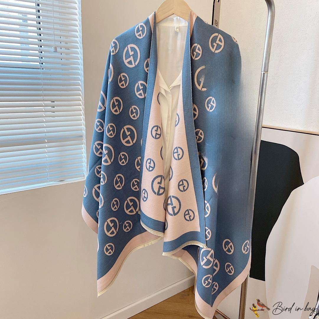 New imitation cashmere scarf ladies jacquard long thickened double-sided scarf shawl