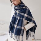 Autumn and winter new imitation cashmere scarf ladies warm fringe scarf classic plaid retro wind sha