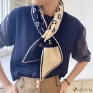 Autumn and winter new knitted small scarf female letters stitching multi-color decorative printing o