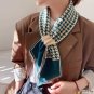Autumn and winter new knitted small scarf female letters stitching multi-color decorative printing o