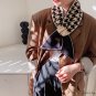 Autumn and winter new knitted small scarf female warm windproof decorative printed plaid flowers obl
