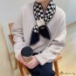 Autumn and winter new knitted small scarf female warm windproof decorative printed plaid flowers obl