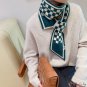 Sweet wind autumn and winter models knitted scarf female stitching multi-color decorative print diag