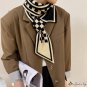 Sweet wind autumn and winter models knitted scarf female stitching multi-color decorative print diag