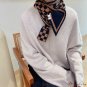 Sweet wind autumn and winter models knitted scarf female stitching multi-color decorative print diag