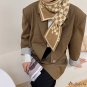 Sweet wind autumn and winter models knitted scarf female stitching multi-color decorative print diag