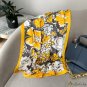 New light luxury temperament fashion silk scarf female print Li brocade satin decoration large shawl
