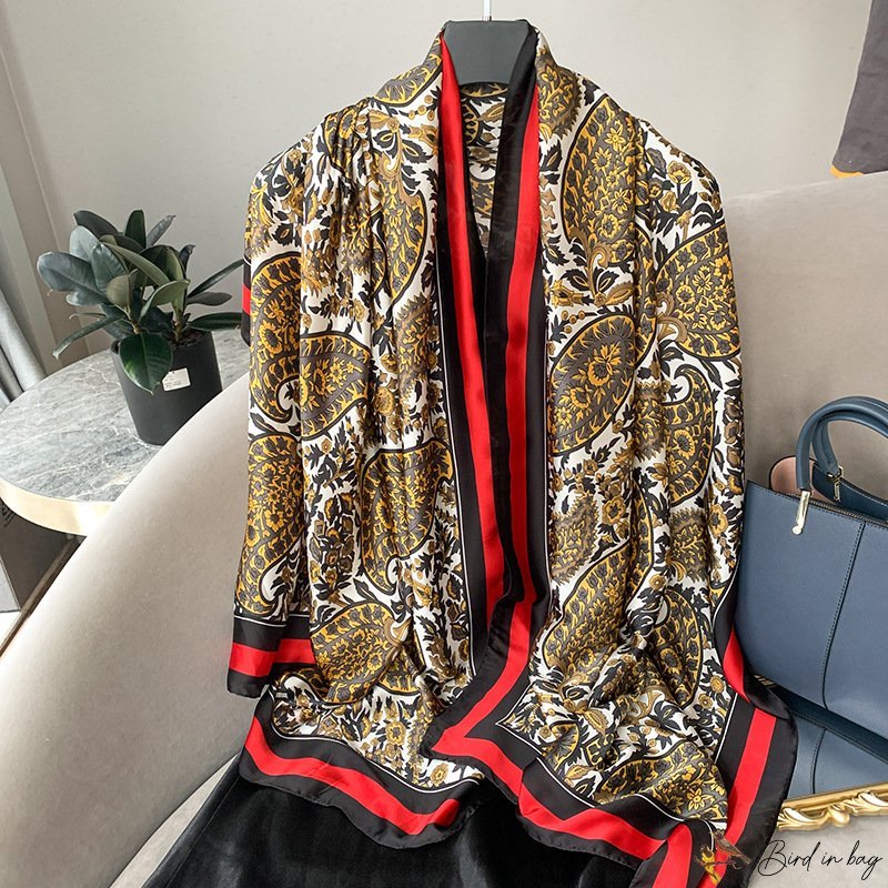 New silk scarf female print cashew new silk satin decoration large shawl scarf scarf