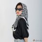 The new simulation silk scarf female fashion black and white bird check twill silk scarf 90 large sq