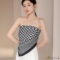 The new simulation silk scarf female fashion black and white bird check twill silk scarf 90 large sq
