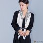 New simulation silk 90 twill turban fashion black and white striped silk scarf square shawl tied bag