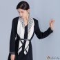 New simulation silk 90 twill turban fashion black and white striped silk scarf square shawl tied bag