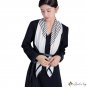 New simulation silk 90 twill turban fashion black and white striped silk scarf square shawl tied bag