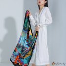 The new simulation silk scarf female sweet wind fashion printing large square scarf twill silk heads