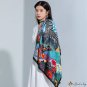 The new simulation silk scarf female sweet wind fashion printing large square scarf twill silk heads