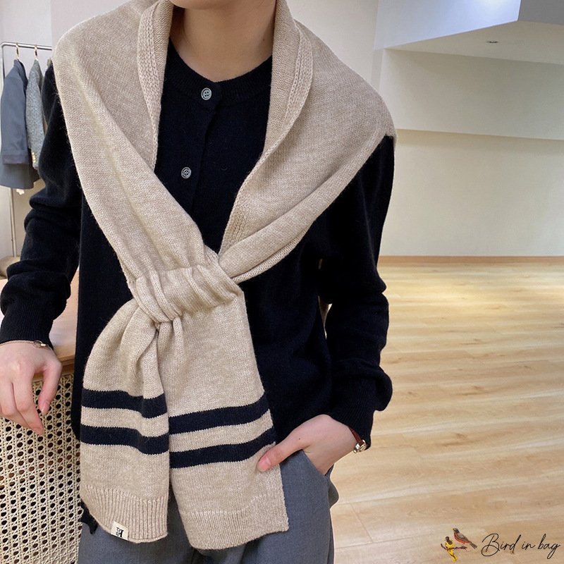 2021 autumn and winter new Japanese large shawl female Dongdaemun multicolor literary warm thickened