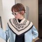 Autumn and winter new simulation silk scarf female decorative stripes twill silk large square scarf