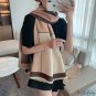 New imitation cashmere scarf autumn and winter female splicing long jacquard warm thickened tassel d