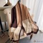 New imitation cashmere scarf autumn and winter female splicing long jacquard warm thickened tassel d