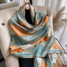 Faux cashmere scarf female winter new geometric warm big double-sided shawl dual-use wool scarf