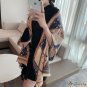 Faux cashmere scarf female winter new geometric warm big double-sided shawl dual-use wool scarf