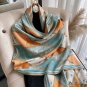 Faux cashmere scarf female winter new geometric warm big double-sided shawl dual-use wool scarf