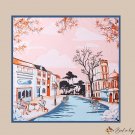Fashion simulation silk scarf female new twill silk large square scarf travel decorative shawl