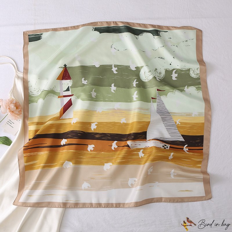 New 70cm simulation silk scarf female small fresh tie neck decoration female small square scarf