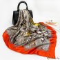 New simulation of silk scarf female 90 * 90CM square scarf Muslim cashew headscarf