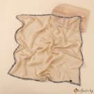 New simulation silk scarf women's simple pure color light gauze scarf pearl small square scarf scarf