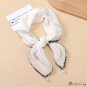 New simulation silk scarf women's simple pure color light gauze scarf pearl small square scarf scarf