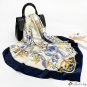 New 90 retro floral satin square scarf women's printing simulation silk scarf decorative neckerchief