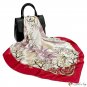 New 90 retro floral satin square scarf women's printing simulation silk scarf decorative neckerchief