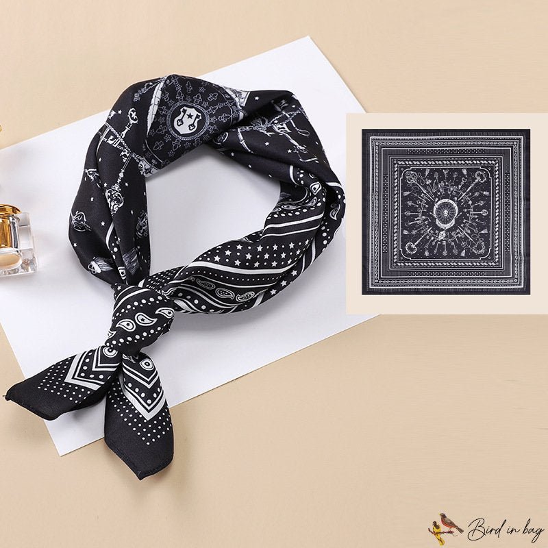 New small square scarf silk scarf female twill silk career decorative small neck scarf hair tie tied