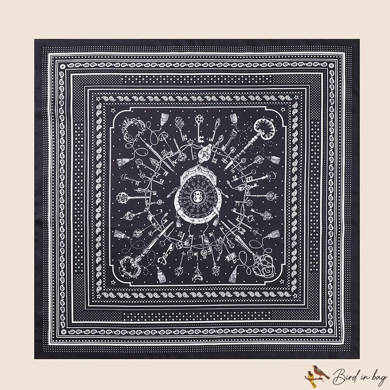 New digital twill silk scarf women 53cm small square scarf small neck scarf hair tied around the sca