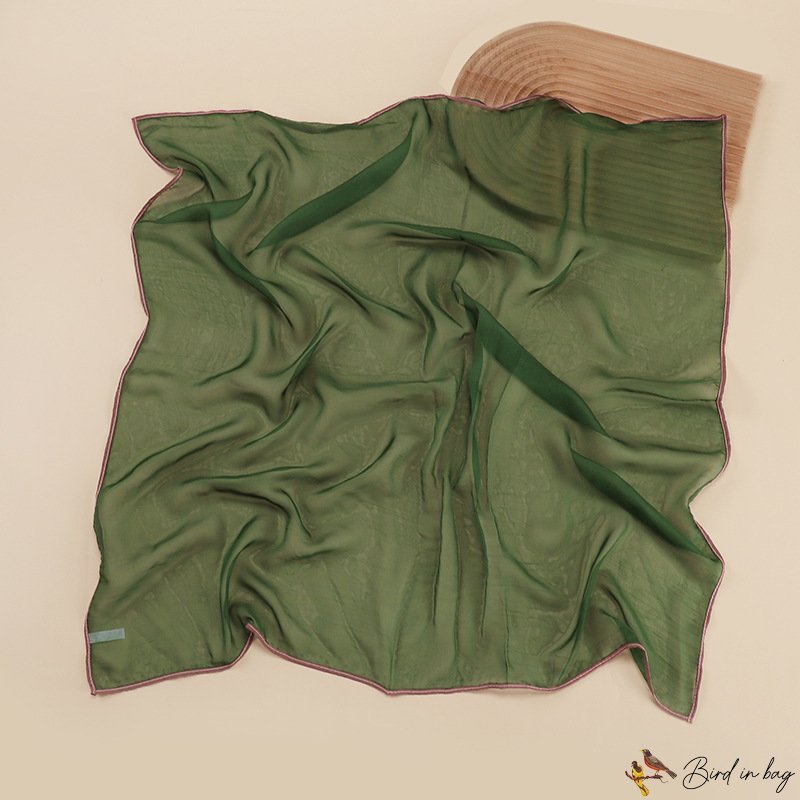 New simulation silk scarf women's models simple wind pure color thin section cloud pattern yarn scar