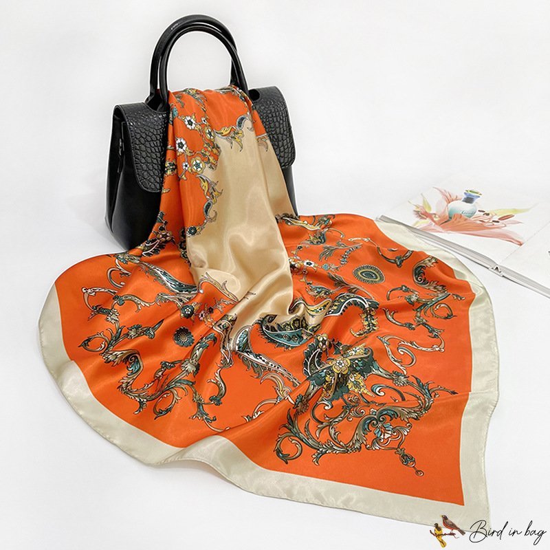 New simulation silk 90 silk scarf female shawl printed satin large square scarf neck scarf wrapped h