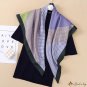 New twill silk neck scarf printed splicing temperament silk scarf simulation silk 90 square scarf la