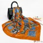 New simulation of silk 90 silk scarf female shawl printed satin large square scarf Muslim head wrapp